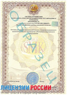 Образец сертификата соответствия (приложение) Ольга Сертификат ISO 13485