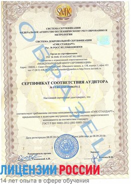 Образец сертификата соответствия аудитора №ST.RU.EXP.00006191-2 Ольга Сертификат ISO 50001
